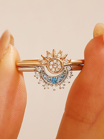 リング サンムーン ラインストーン ネイチャー シック ビーチ ビキニ ドレス リング