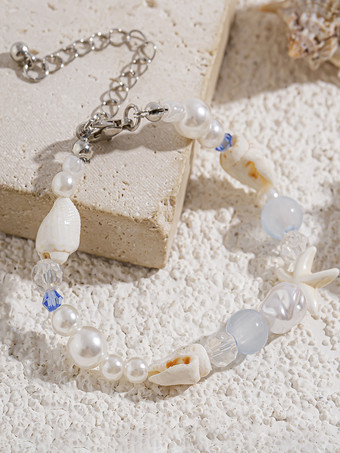 ブレスレット パール タカラガイ シェル ビーチ サマー シック ブレスレット