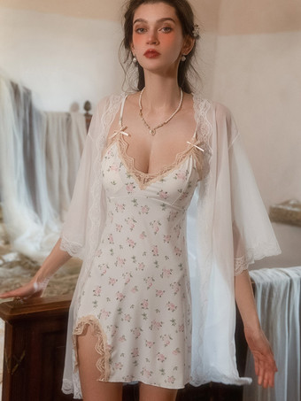 ホワイト ローブ チュール レース シアー ランジェリー