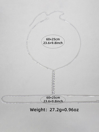 ボディチェーン ハート ラインストーン シンプル クラシック チェストチェーン