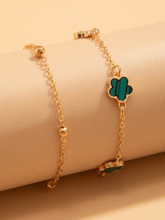 アンクレット フラワー 繊細 シック ロマンチック ビーチ アンクレット チェーン 2個