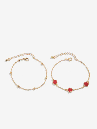 アンクレット フラワー 繊細 シック ロマンチック ビーチ アンクレット チェーン 2個