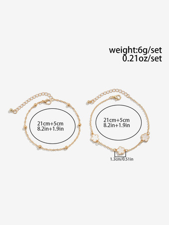 アンクレット フラワー 繊細 シック ロマンチック ビーチ アンクレット チェーン 2個