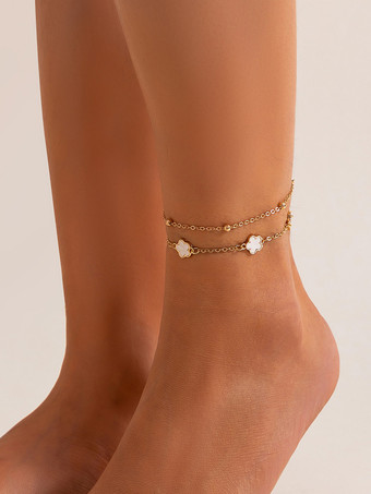 アンクレット フラワー 繊細 シック ロマンチック ビーチ アンクレット チェーン 2個