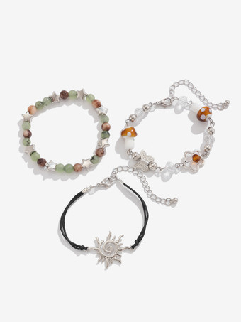 ブレスレット ビーズ 星 太陽 ナチュラル カラフル ボヘミアン ブレスレット