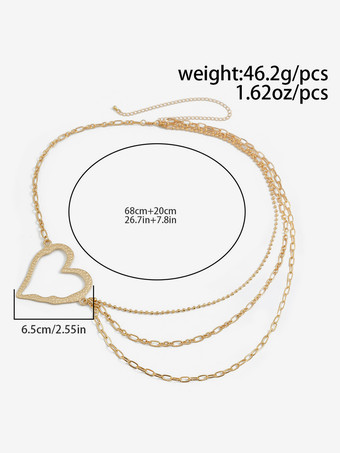 ボディチェーン カットアウト ハート レイヤード ロマンチック シック ウエストチェーン