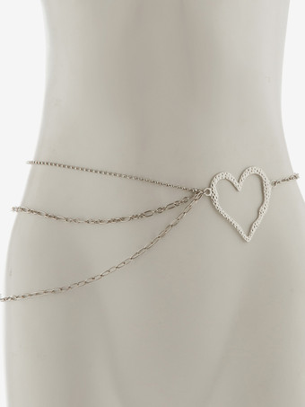 ボディチェーン カットアウト ハート レイヤード ロマンチック シック ウエストチェーン