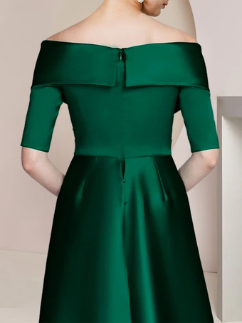 花嫁の母親のためのパーティードレス オフショルダー ハーフスリーブ マーメイド ゲストドレス 結婚式用