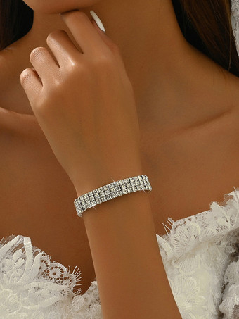 結婚式用ジュエリーセット ゴージャスなキュービックジルコニアピアスメタル