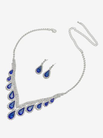 シルバー 結婚式用ジュエリーセット 美しいメタルキュービックジルコニア