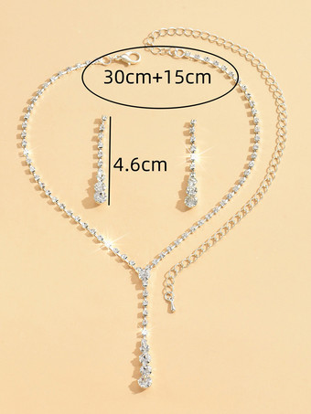 花嫁のウェディングジュエリーセット 魅力的なメタルキュービックジルコニア