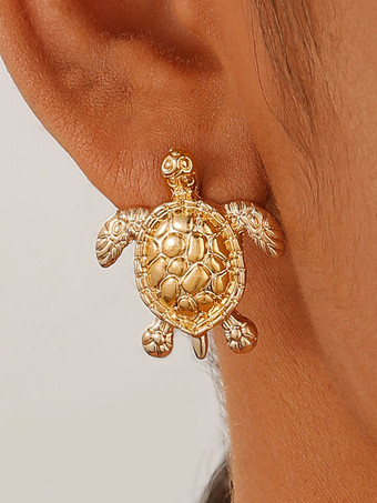 イヤリング 愛らしいカメの動物の形をしたシックな個性的なイヤリング
