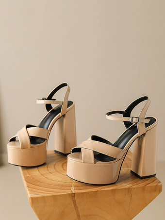 Sandalias sexy para mujer Zapatos de club con plataforma Ros de tacón alto