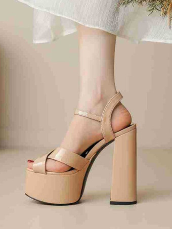 Sandalias sexy para mujer Zapatos de club con plataforma Ros de tacón alto