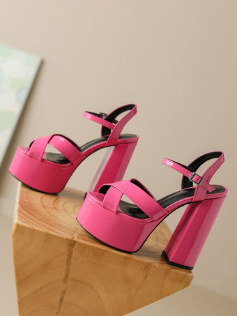 Sandalias sexy para mujer Zapatos de club con plataforma Ros de tacón alto