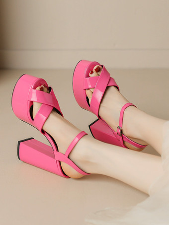 Sandalias sexy para mujer Zapatos de club con plataforma Ros de tacón alto