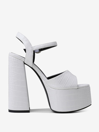 ゴールドハイヒールセクシーサンダル プラットフォームピープトゥ 2インチ 5.7インチ チャンキーヒールサンダル