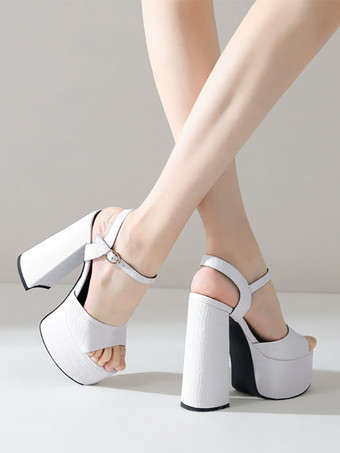 ゴールドハイヒールセクシーサンダル プラットフォームピープトゥ 2インチ 5.7インチ チャンキーヒールサンダル