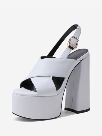 レディース セクシーサンダル チャンキーヒール プラットフォーム オープントゥ 2インチ 5.7インチ セクシーシューズ