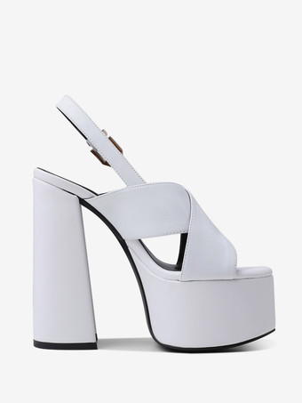 レディース セクシーサンダル チャンキーヒール プラットフォーム オープントゥ 2インチ 5.7インチ セクシーシューズ