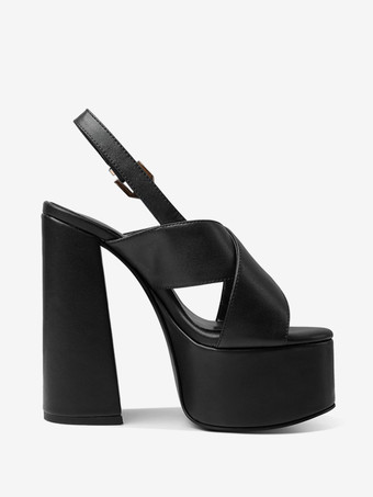 レディース セクシーサンダル チャンキーヒール プラットフォーム オープントゥ 2インチ 5.7インチ セクシーシューズ