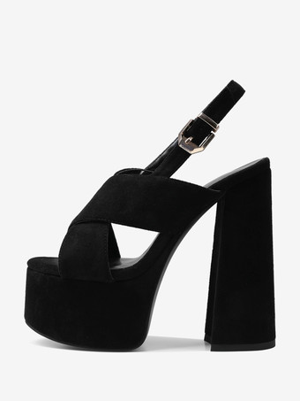 レディース セクシーサンダル ウエデレザー オープントゥ 2インチ 5.7インチ スリングバック サンダル シューズ