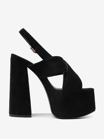 レディース セクシーサンダル ウエデレザー オープントゥ 2インチ 5.7インチ スリングバック サンダル シューズ