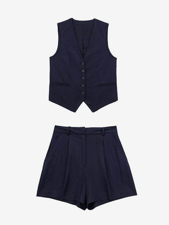 コットンリネンパンツセット クラシック ノースリーブ カジュアル ミニマリスト 2ピース コーデセット レディース 2025