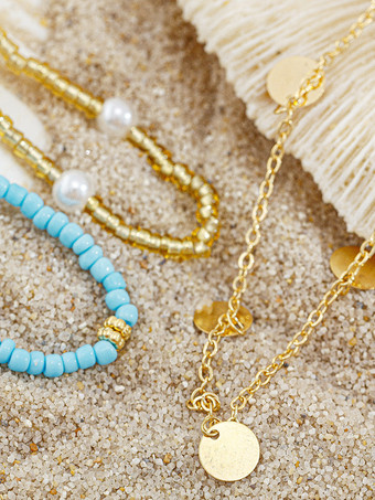 アンクル トータス ヒトデ カラフル ビーズ ボヘミアン ビーチ アンクル チェーン