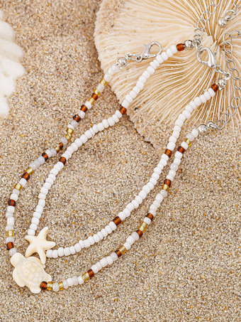 アンクル トータス ヒトデ カラフル ビーズ ボヘミアン ビーチ アンクル チェーン