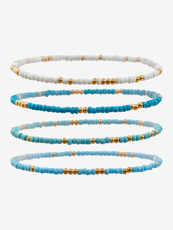 アンクレット カラフルなビーズのレイヤード ボヘミアン 樹脂 ビーチ アンクル チェーン