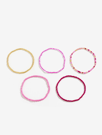 アンクレット カラフルなビーズのレイヤード ボヘミアン 樹脂 ビーチ アンクル チェーン