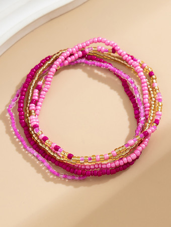 アンクレット カラフルなビーズのレイヤード ボヘミアン 樹脂 ビーチ アンクル チェーン