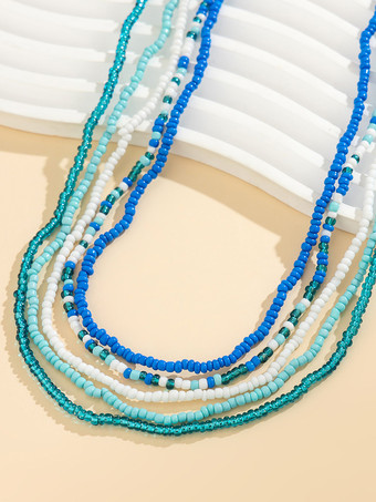 ボディチェーン カラフルなビーズ 樹脂 ボヘミアン ビーチ ウエストチェーン