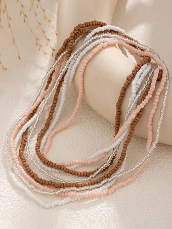 ボディチェーン カラフルなビーズ 樹脂 ボヘミアン ビーチ ウエストチェーン