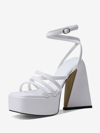 レディースヒールサンダル スクエアトゥ チャンキーヒールサンダル