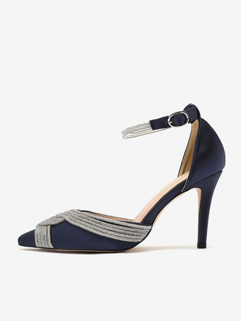 ウェディングシューズ ブライダルパンプス サテン ポインテッドトゥ