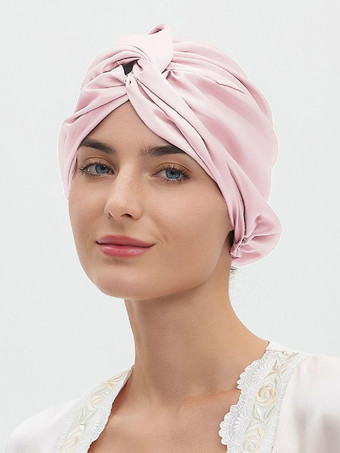 ピンクマルベリーシルクキャップ 通気性があり快適な夜のヘア用