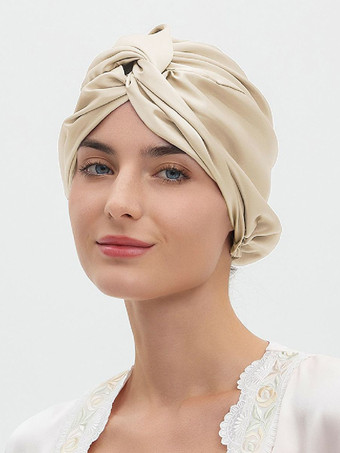 シャンパンカラーマルベリーシルクキャップ 通気性があり快適な夜のヘア用