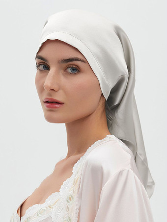 ライトグレーシルクスリーピングキャップ 通気性のあるヘア用ナイトボンネット