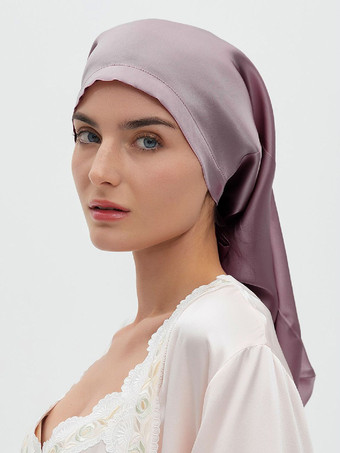 パープル シルクスリーピングキャップ 通気性のあるヘア用ナイトボンネット