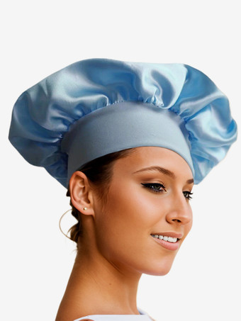 ライトスカイブルースリーピングキャップ ソリッドカラー ナイトボンネット ナチュラルヘア用