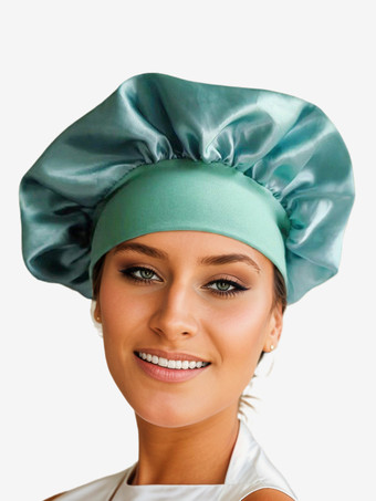 ミントグリーンスリーピングキャップ ソリッドカラー ナイトボンネット ナチュラルヘア用