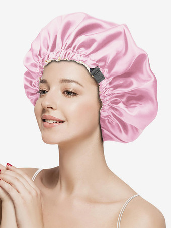 RosaCuffia da notte elastica traspirante per capelli ricci