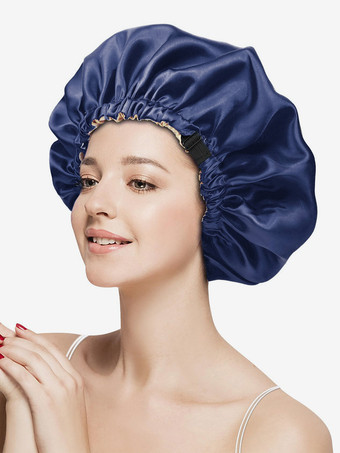 Blu Marino ScuroCuffia da notte elastica traspirante per capelli ricci