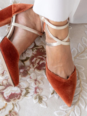 レディース ハイヒール スリッポン カラーブロック パンプス ポインテッドトゥ チャンキーヒール マイクロスエードアッパー