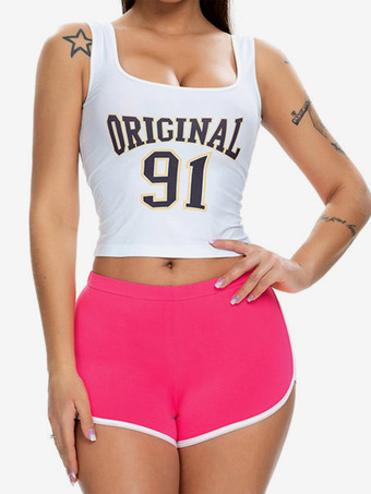 ホットピンクレディース ショートパンツ ポリエステル カジュアル