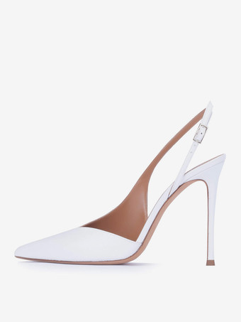 レディース ドレスパンプス スリングバックデザイン ポインテッドトゥ ハイヒール