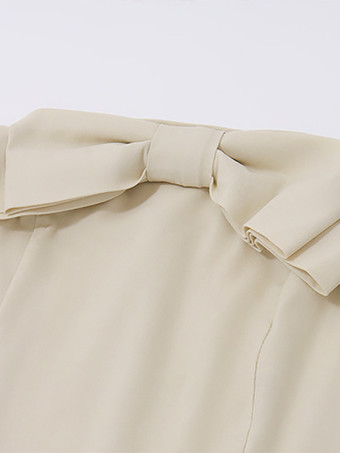 ブラウス バトーネック リボン エレガント オープンショルダー レディース トップス