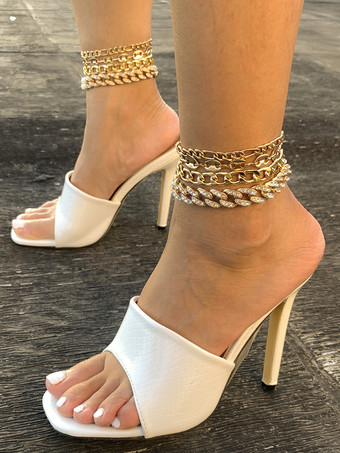 アンクレット ラインストーン レイヤード ビーチ カジュアル アンクル ブレスレット